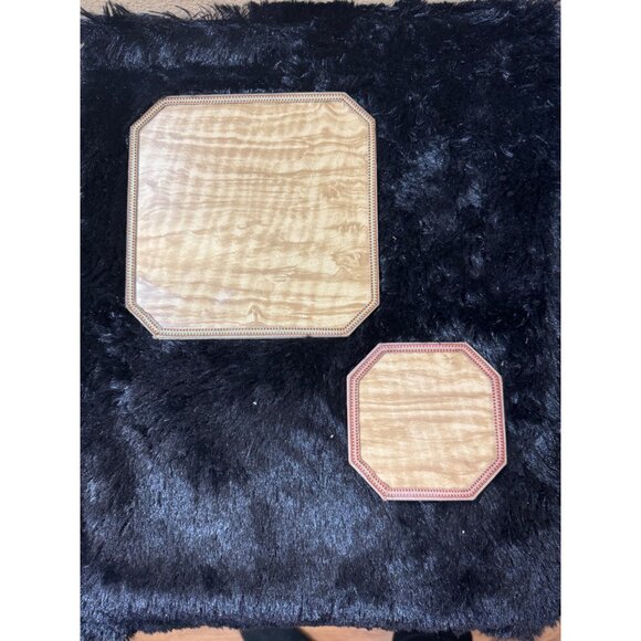 Vintage Victorian-Inspired Decorative Fabric Coasters Set Of 2 With Yellow Lady - Picture 9 of 10